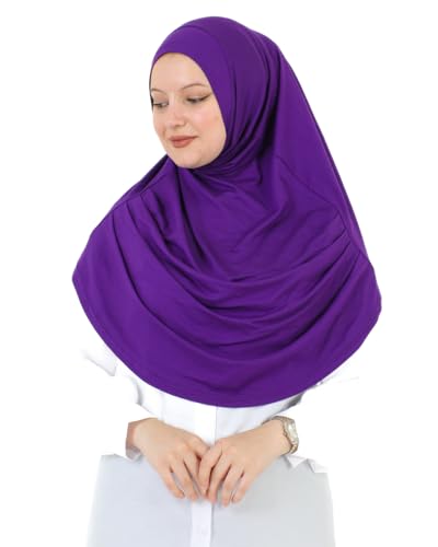 Prien Ready To Wear Hijab For Women, Instant Turban, Soft Muslim Scarf For Prayer, Long Hijabs, Islamic Clothes, Jersey Abaya - color: Purple