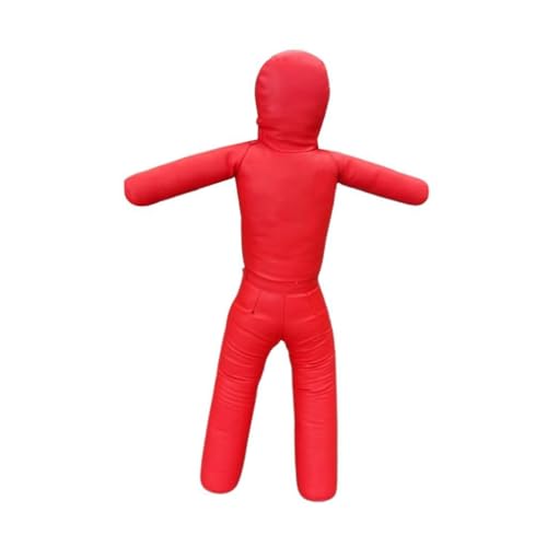Grappling Dummy Professional Unfilled Jiu Grappling Dummy Multiuse Martial Arts Training Dummy PU Leather Wrestling Boxing Human Shape Suitable - color: Red