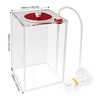 Aquarium Choice Acryli Made Liquid Storage Bucket Dosing Pump Reservoir Container (4.25 * 4.25 * 6.5 Inch;1500ml/1.5L) - size: 4.25*4.25*6.5 Inch;1500ml/1.5L（Red）