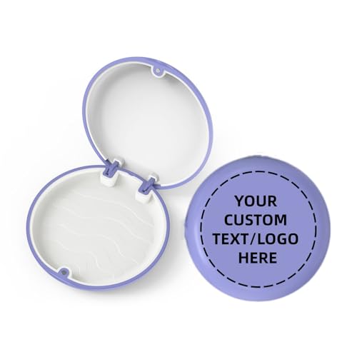 100PCS Customized Retainer Case with Mirror,Solid Cute Slim Aligner Case, Magnetic Closure Orthodontic Retainer Cases for Home, Travel, Work (DIY-Purple without Mirror) - color: DIY-Purple without Mirror