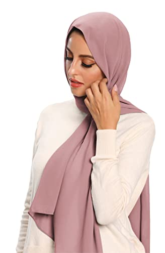 Txameru Hijab for Women Chiffon Hijab Scarfs for Women Long Shawl - color: Dusty Rose