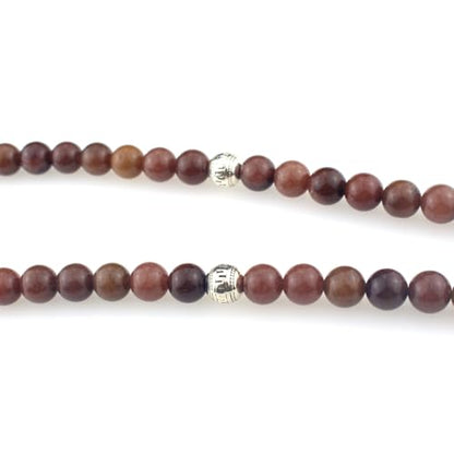 Muslims Islamic 99 Dhikr Tasbeeh Tasbih Prayer Beads, Brown Stone Beads with Tassel