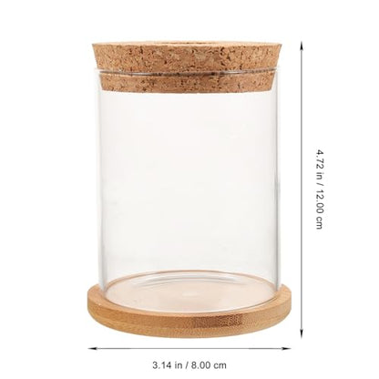 WOONEKY Glass Fish Bowl Goldfish Bowl Hydroponic Plant Terrarium Container 8x10cm with Mat for Desktop Home Aquarium Decor