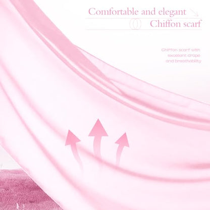 Chiffon Scarf,Soft Breathable Chiffon Shawls and Wraps,Silky Women's Hijab for Evening Dresses Wedding Bridal Scarves - color: Pink, size: 67 x 28 inches