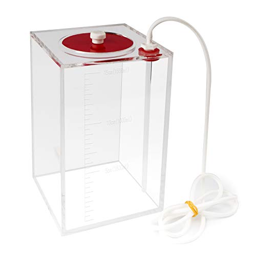 Aquarium Choice Acryli Made Liquid Storage Bucket Dosing Pump Reservoir Container (4.25 * 4.25 * 6.5 Inch;1500ml/1.5L) - size: 4.25*4.25*6.5 Inch;1500ml/1.5L（Red）