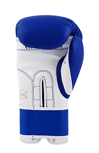 TITLE Boxing Pro Style Leather Training Gloves 3.0 - Boxing Gloves, Boxing Training Gloves, MMA Gloves, Oz Training Gloves, Kickboxing Gloves, Punching Bag Gloves, Sparring Gloves - color: Blue/White, size: 12 oz