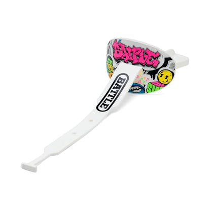 Battle Speed Football Mouthguard with Strap, Graffiti | Maximum protection for safe secure fit, Built-in airflow channels, No boiling required, Advanced composite material - color: Graffiti