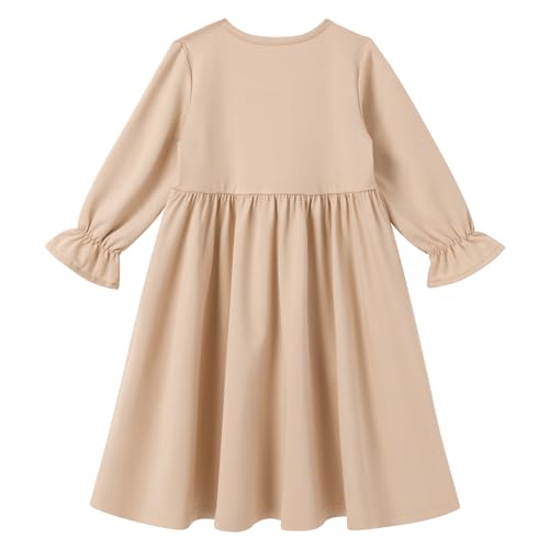 IWEMEK 2PCS Newborn Baby Girls Muslim Abaya Prayer Dress with Hijab Islamic Middle East Arab Dubai Robe Ramadan Eid Clothes - color: Champagne, size: 18-24 Months