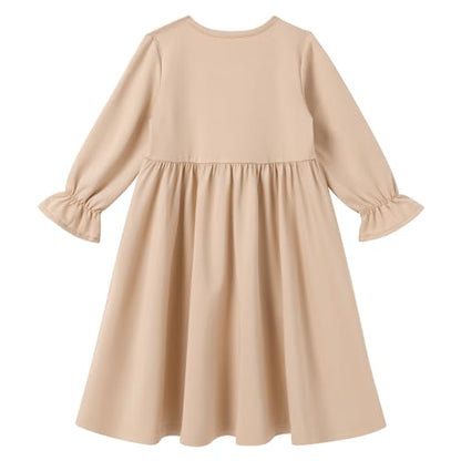 IWEMEK 2PCS Newborn Baby Girls Muslim Abaya Prayer Dress with Hijab Islamic Middle East Arab Dubai Robe Ramadan Eid Clothes - color: Champagne, size: 2-3T