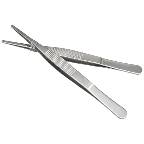 Hordion 2Pcs 6.3" Thumb Forceps Stainless Steel Hobby Tweezers Blunt Serrated Tips Long tweezer - size: 6.3"