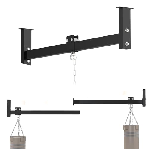 tonchean 42'' Long Sliding Track Wall Ceiling Mount Punching Bag Hanger | Heavy Bag Stand, Load-Bearing Capacity to 300 Lbs Heavy-Duty Sandbag Rack for Home Gym Mma Muay Thai