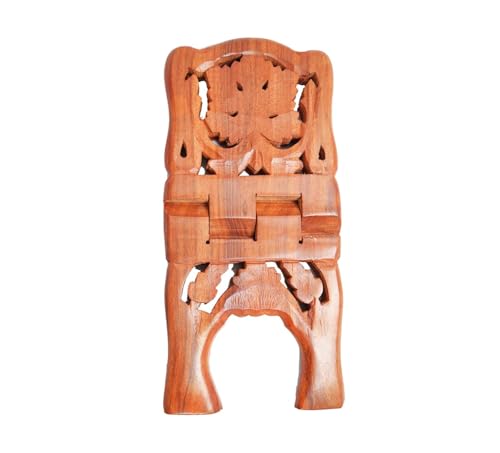 Ramayan Bible Geeta Quran and Granth Sahib Reading Wooden Holy Book Stand 12 Inches Rehal for Home Temple