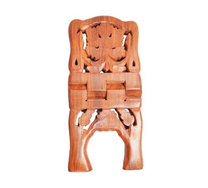 Ramayan Bible Geeta Quran and Granth Sahib Reading Wooden Holy Book Stand 12 Inches Rehal for Home Temple