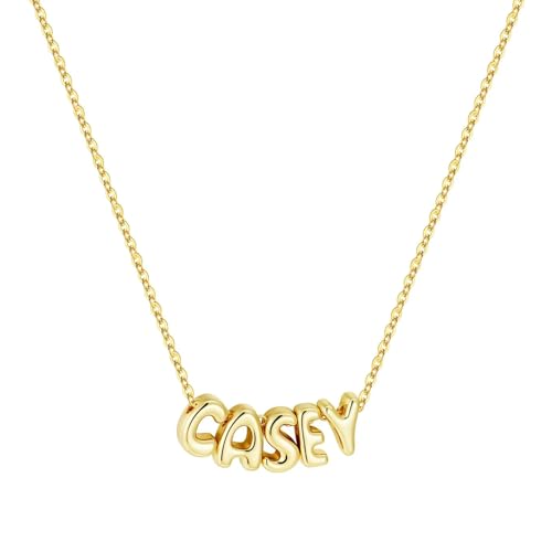 M MOOHAM Mothers Day Gifts - Custom Name Necklace 14K Gold Plated Necklace Personalized Monogram Pendant Name Necklaces for Women Trendy Jewelry Gifts for Women Mom Her Birthday Gifts - style: Casey