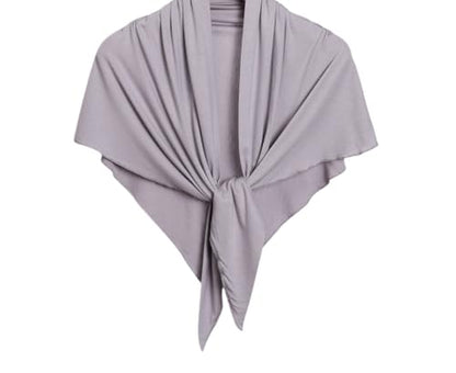 Soft Modal Lightweight Triangle Scarf Shawls Hijab for Muslim Ramadan Women Turban Headwrap Scarves - color: Grey