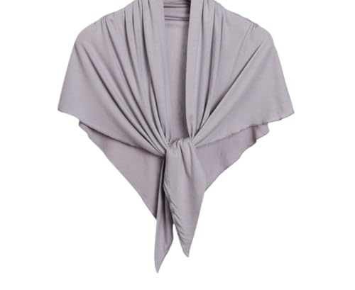 Soft Modal Lightweight Triangle Scarf Shawls Hijab for Muslim Ramadan Women Turban Headwrap Scarves - color: Grey