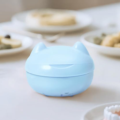 Retainer Case Denture Bath Case Basket Mirror Leak-proof Blue Cat | 2-in-1 design Strainer Basket No-Leak Cleaning Case for Mouth Guard Cute Removal Tool,Aligner chewies,Bursh - color: Blue Cat