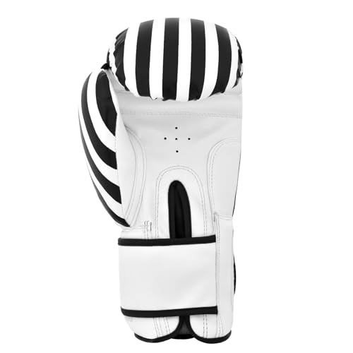 Athllete Boxistar Boxing Gloves - Men's & Women's, 8 oz to 16 oz with Optimal Padding - color: Black/White, size: 12 oz