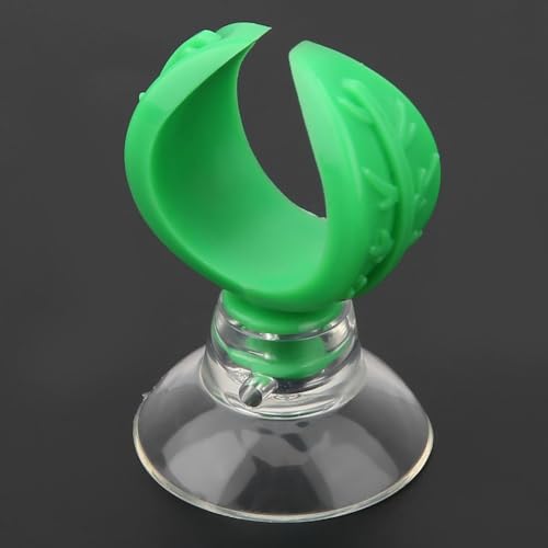 4 Pcs Green Aquarium Airline Tube Holders – Leaf Design Suction Cup Clips for 18-24mm Tubing, Adjustable Fish Tank Air Tube Clamps(L: 1.76cm) - size: L: 1.76cm