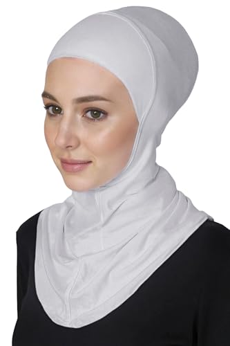 Lina & Lily Modal Jersey Full Coverage Ninja Hijab Undercap with Neck Cover for Muslim Women - color: Light Gray