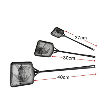 HANABASS 3pcs Tear-Resistant Fishing Net Long Handle Soft Mesh for Fish Shrimp Aquarium Use Portable Nylon Fishing Accessories Small Medium Large