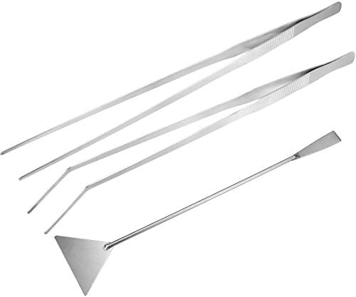 Utoolmart Aquarium Tank Aquatic Plant Tools Sets, 3 in 1 Anti-Rust Aquatic Plant Aquascaping Tool, Stainless Steel Aquarium Tweezers(19-inch) and Scrapers, for Fish Starter Kits & Aquariums Tank - size: 48cm