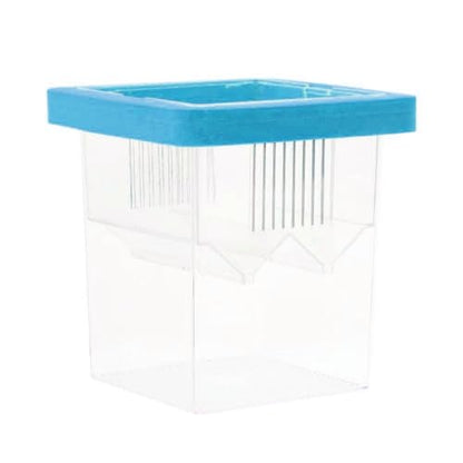 Baby Fish Breeding Box Clear Isolation Aquarium Hatchery Incubator with Suction Cups for Newborns Shrimp Fish Hatchery - color: Blue