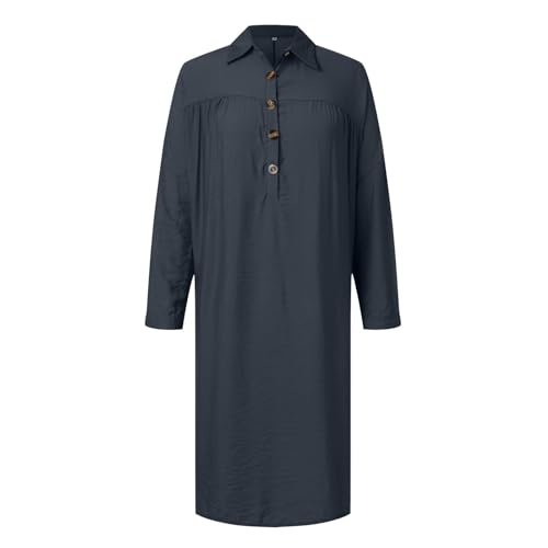 Prayer Clothes for Muslim Women One-Piece Long Sleeve Islamic Prayer Dress O Neck Lightweight Maxi Dress Dress - color: Blue, size: Small