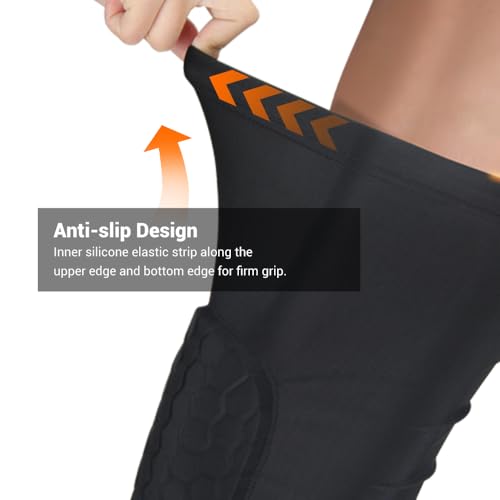 PISIQI Knee Pads Compression Pads Long Leg Sleeve Collision Avoidance Brace Protection Knee Sleeve for Basketball Football Volleyball Cycling (1 Pair) - color: Ni Cai Black, size: X-Large