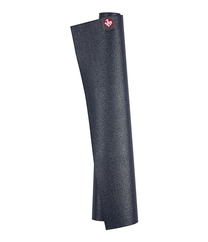 Manduka eKO SuperLite Yoga Mat - 1.5mm Natural Rubber | Foldable & Travel Friendly | Soft Textured Surface | Eco-friendly - color: Midnight