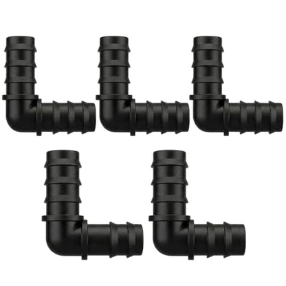 5 Pack 3/4 Inch PVC Elbow Fittings | 90° Hose Barb Adapter | Schedule 40 Tube Connector | Black PVC Water Hose Elbows - size: 3/4" Insert-5pcs, style: Elbow