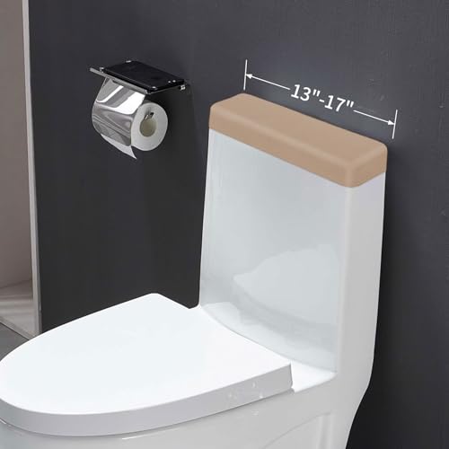 Stretch Velvet Toilet Tank Cover for Bathroom, Soft Toilet Tank Lid Cover | Skin-friendly Texture, Luxury Velvet Plush, Elastic Bottom, Reusable, Universal Fit, Machine Wash, Camel - color: Camel