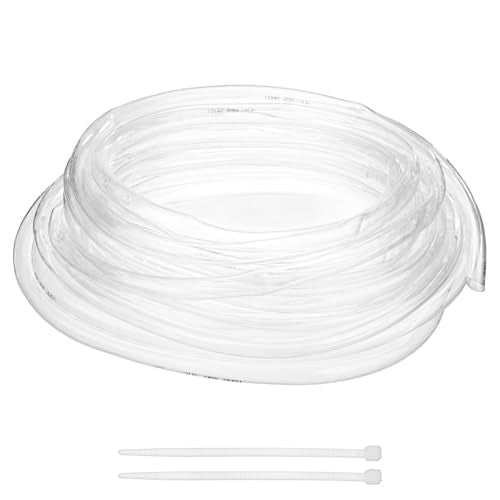 M METERXITY Vinyl Tubing 5/8" ID x 3/4" OD 50ft Flexible Plastic Tube with 2 Hose Ties, Lightweight Hybrid PVC Hose for Water Gardening/Airline/Aquarium Tubing [Clear] - size: 5/8" ID x 50ft