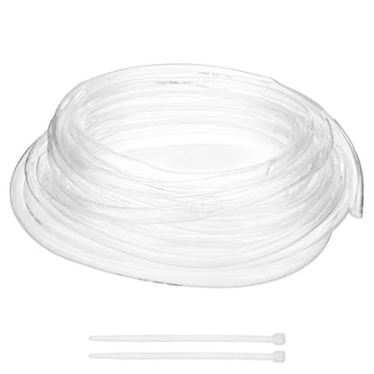M METERXITY Vinyl Tubing 5/8" ID x 3/4" OD 50ft Flexible Plastic Tube with 2 Hose Ties, Lightweight Hybrid PVC Hose for Water Gardening/Airline/Aquarium Tubing [Clear] - size: 5/8" ID x 50ft