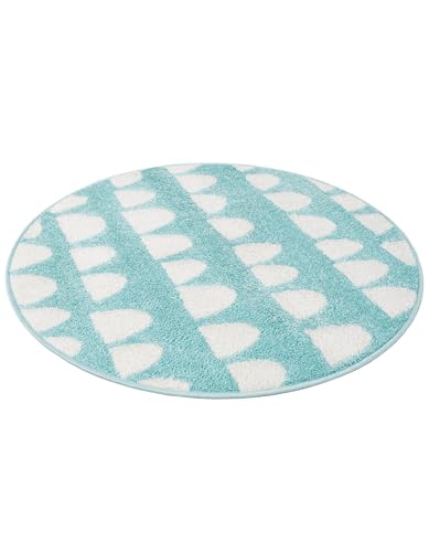 Rugs.com - Whimsy Kids Rug – 3 Ft Round Clear Blue Easy-Clean Stain-Resistant Modern Rug – Perfect for Playrooms, Nurseries, and Kids Bedrooms - color: Clear Blue, size: 3'3" (Round)