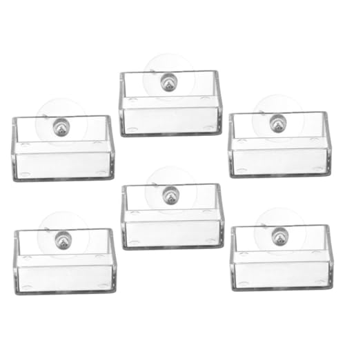 Milisten 6pcs Acrylic Feeding Dishes Cups for Fish Tanks Fish Food Holders for Easy Installation and -Term Use