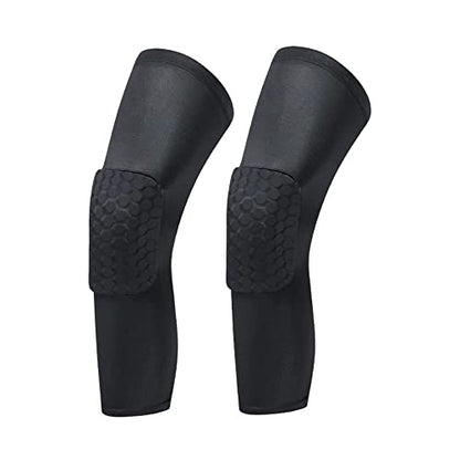 Breathable Basketball Shooting Sport Safety Kneepad Honeycomb Pad Bumper Brace Kneelet Protective Knee pads rodilleras - color: Black - 1 Pair, size: Medium