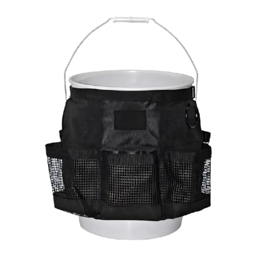 5 Gallon Bucket Tool Organizer Bag with Mesh Storage Pockets | Multi-Purpose Car Bucket Wash Tool, Universal Vehicle Cleaning Supplies Accessories for Home, Gardening, Fishing