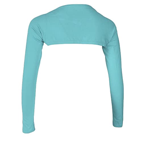 LoveinDIY Full Arm Sleeves Shrug Hijab Ramadan Islamic Stretchy Modal One Piece - color: Light Blue