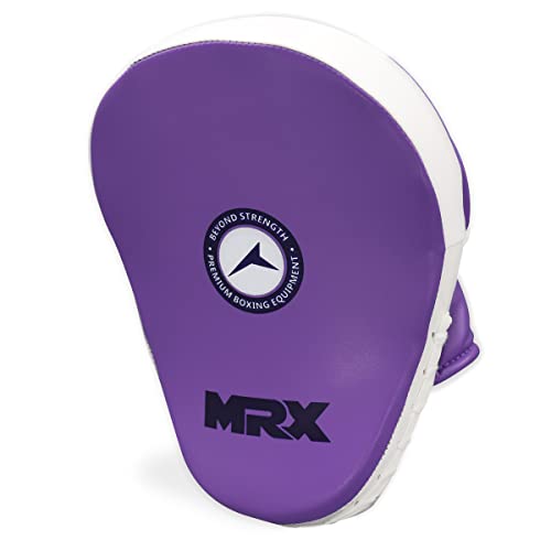 MRX Gel Tech Boxing Hook & Jab Pads MMA Focus Punching Mitts Training Thai Kick Strike Shield Curved Black/White - color: Purple