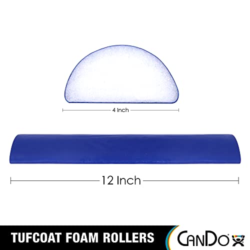 CanDo Premium TufCoat Blue Coated Half-Round Foam Rollers for Muscle Restoration, Massage Therapy, Rehabilitation, Sport Recovery and Physical Therapy for Home, Clinic and Gym - size: 4" X 12", style: Half Round