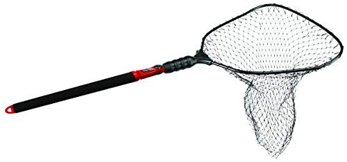 EGO S2 Slider Fishing Net Handle | Adjustable Extension Handle, Minimal Water Drag Design, Ergonomic Foam Grip for Landing Nets - size: 29" to 60" Handle, 22” x 23” Hoop, style: Rubber Coated Nylon Mesh