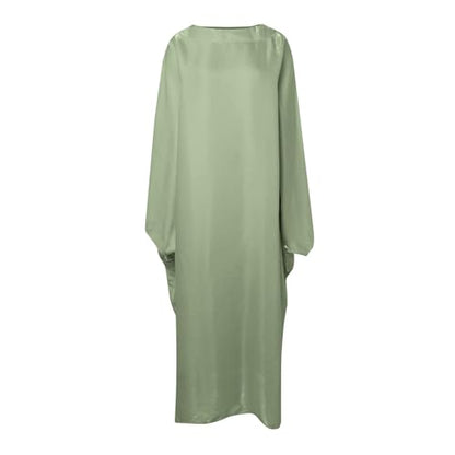 Muslim Dress Women One-Piece Prayer Dress Long Robe Long Sleeve Maxi Kaftan Dresses Islamic Clothes Set - color: Gn2