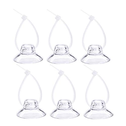 8 Pieces Aquarium Suction Cup Clips with Zip Cable Ties - Suction Cup Hooks Fit for Binding Shrimp Nest Dodging Nest Fish Tank Accessories
