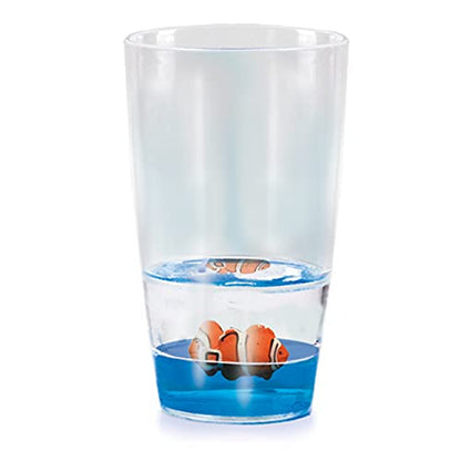 Deluxebase Floatarama Tumbler - Clown Fish from 9oz BPA-Free Acrylic Plastic Drinking Glasses with Floating Animal Figurines. Cute Drinkware and Novelty Glassware.