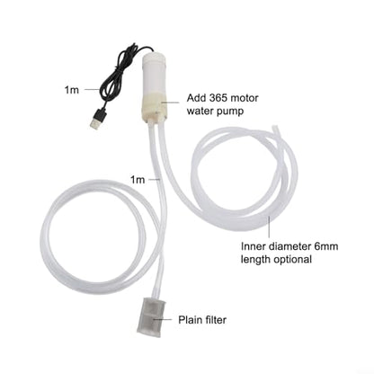 5V Self Priming Pump, USB Water Pump, 4L/Min Flow Rate, Plastic Body, 6MM Tube ID, For Aquarium, Balcony, Travel, Outdoor Use(1 Meter) - size: 1 Meter