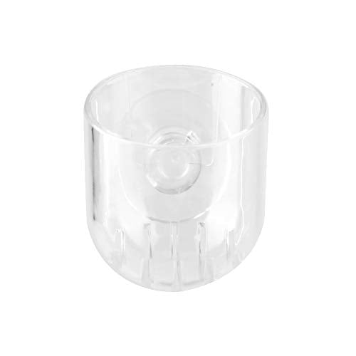 Transparent Acrylic Fish Feeding Cup, Hole Design Prevents Food Spreading, with Powerful Sucker for Freshwater and Saltwater Aquarium