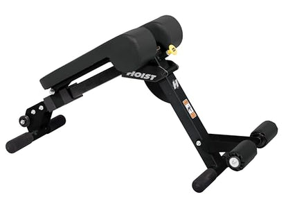 Dual Adjustable Decline Ab & Back Workout Bench w/ 11 Positions and Fast, Space-Saving Folding Design.