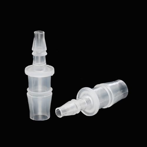 PATIKIL 3/8" x 3/16" Plastic Hose Barb Fitting, 2 Pcs Thru-Bulk Pipe Connectors Barbed Splicer Mender Joint Adapter Union for Aquarium Fuel Gas Liquid Air - size: 3/8" x 3/16"