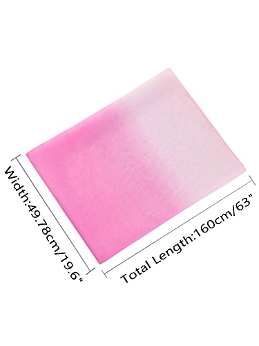uxcell Women'sChiffon Sheer Long Scarf Silky Gradient Party - color: Pink Blue
